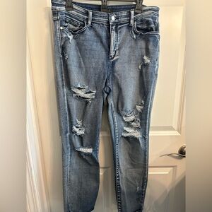 Distressed Blue Jeans